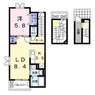 レフィナードソメイB棟【3階】の間取り