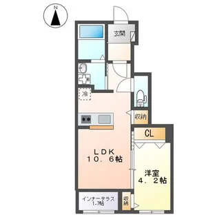 神奈川県厚木市山際【アパート】の間取り