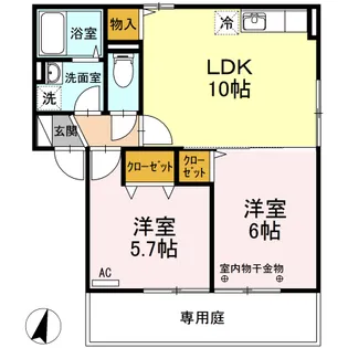 ベルヴィル【1階】の間取り