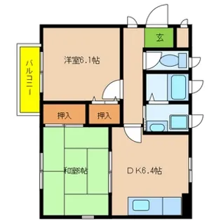 パセオグリーンA【1階】の間取り