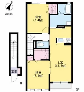 クレストールアベニュー I棟【2階】の間取り