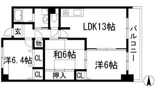 グレース門戸荘【3階】の間取り