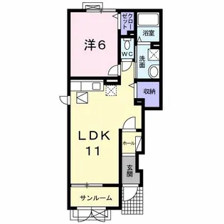 ビサイド オン ユー 弐番館【1階】の間取り