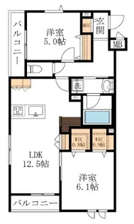 (仮称)野毛2丁目メゾン【2階】の間取り