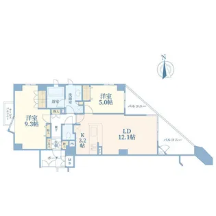 あざみ野パークハウス弐番館【2階】の間取り