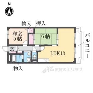 ラヴィール若宮【4階】の間取り
