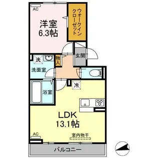 プレステージア厚南北I【3階】の間取り