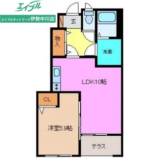 ルナ アズール【1階】の間取り