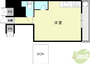 山麓ハイツ【3階】の間取り