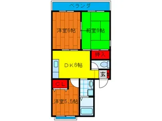 フル-ル田村【1階】の間取り