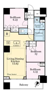 アトラス築地【8階】の間取り