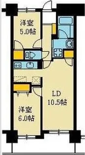 スカイヒルズST白水沢【7階】の間取り