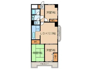 ラ・ジョ-ヌ【6階】の間取り