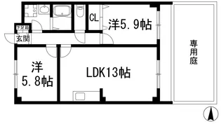 ファミーユ仁川【1階】の間取り