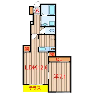 プラートフジ参番館【1階】の間取り