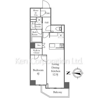 オープンレジデンシア恵比寿ザ・ハウス【5階】の間取り