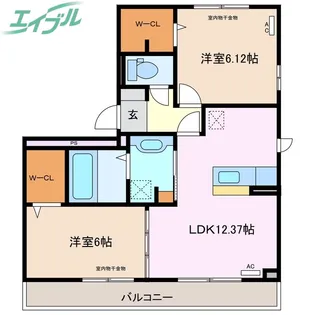 ウィルモアグッドラックVI【2階】の間取り