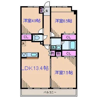 シャンティ等々力【2階】の間取り