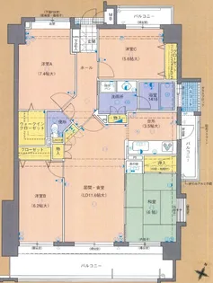 アーサー久留米グランセ【2階】の間取り