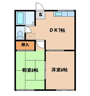 宮井ハイツ【1階】の間取り