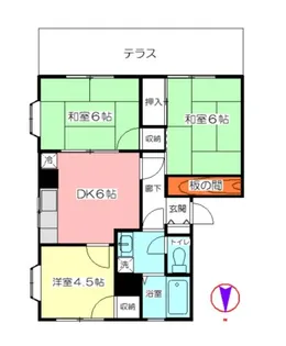 霞コート【1階】の間取り