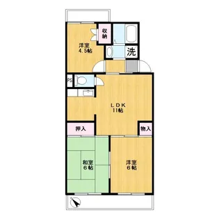 カーサ鹿手II【3階】の間取り