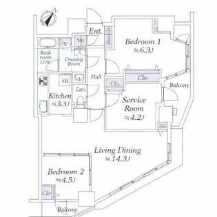 ソフィアタワー勝どき【22階】の間取り