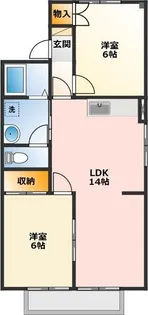 ラポールおおい A棟【1階】の間取り