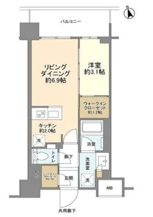 リビオ蒲田ザ・ゲート【13階】の間取り