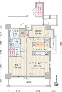 ネウボーノ菊川【6階】の間取り