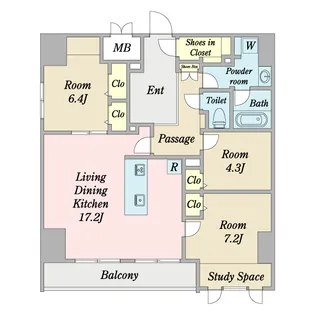 SUN中葛西【11階】の間取り