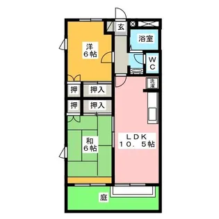 プロパティ中之町【1階】の間取り