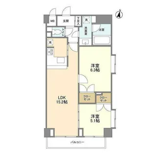 グランハイツ南雪谷【3階】の間取り