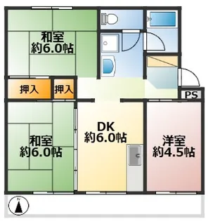 清水が丘コーポラス【5階】の間取り
