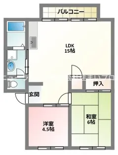 ウイロウハイツB棟【1階】の間取り