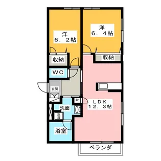 シャルムフジ【2階】の間取り