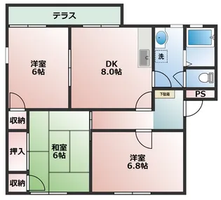 グリーンコート西明石 A棟【1階】の間取り