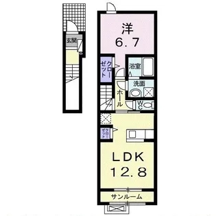 エクラXVI【2階】の間取り