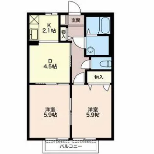 ディアコート花水木【2階】の間取り