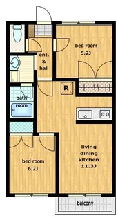 長田ハイム【2階】の間取り