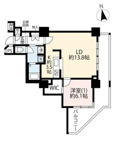 UR聖蹟桜ヶ丘ビュータワー【6階】の間取り