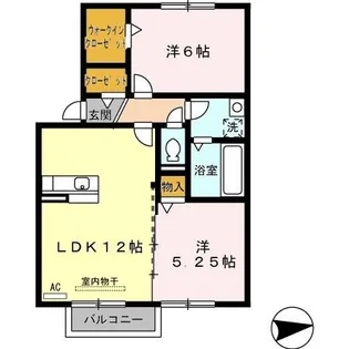 さくらHILL A棟 大和【2階】の間取り