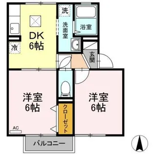 イーストヴィレッジ B棟【2階】の間取り