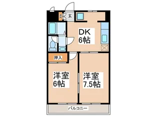 桜花マンション【1階】の間取り