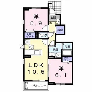 ベネヴォレンテD【1階】の間取り
