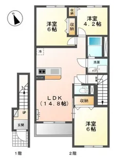 サンハイツ西条東【2階】の間取り