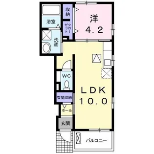 ローマ・アリエスA【1階】の間取り