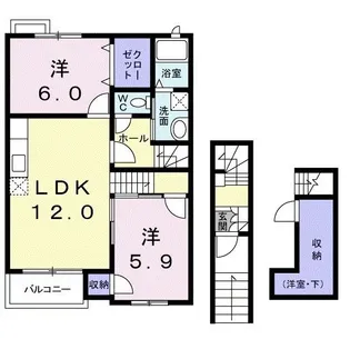 ノ-ヴァ中切【2階】の間取り
