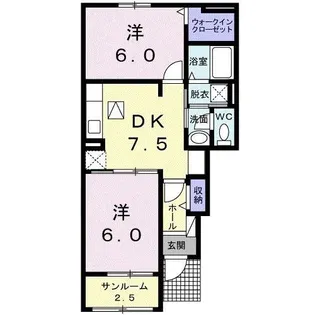 エル カターサB【1階】の間取り