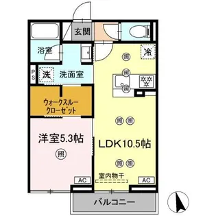 ディアライズ河内【2階】の間取り